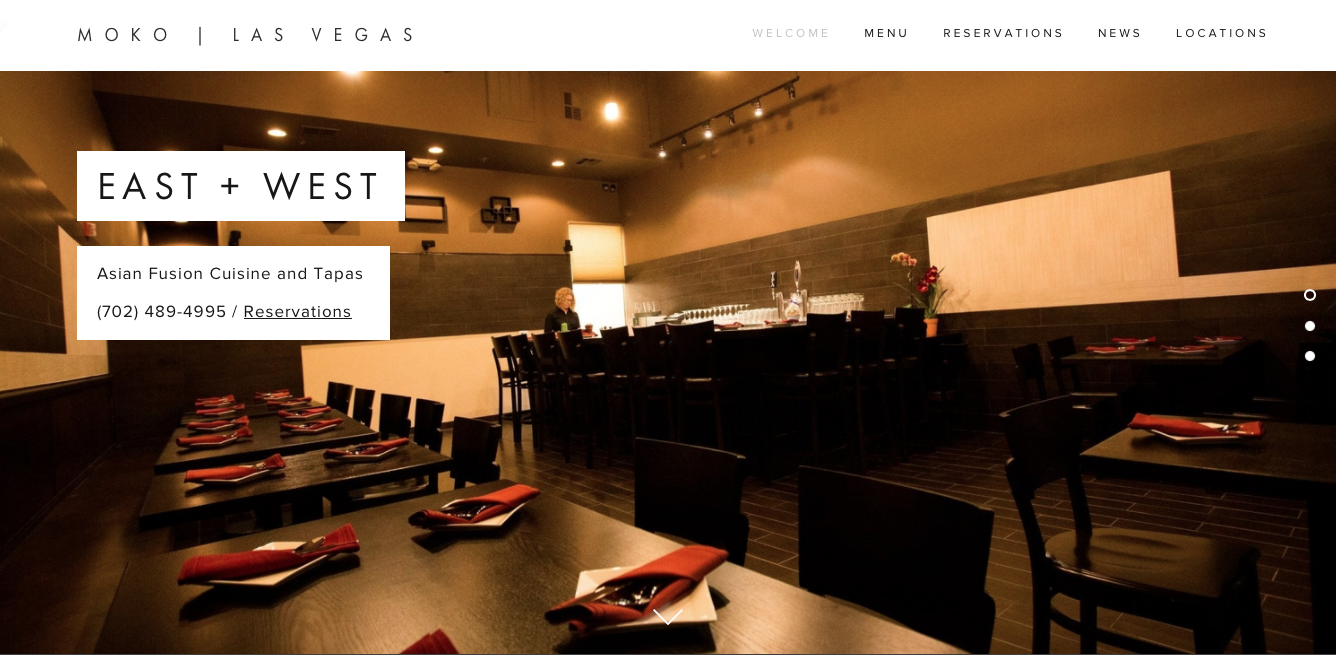 Screenshot of the MOKO website